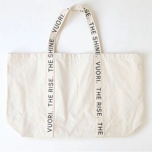 Vuori Cream Tote Bag with Minimalist Design The Rise The Shine